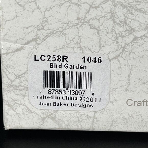 Joan Baker Designs Art Glass Suncatcher Bright Flowers Hand Painted Bird Garden - Picture 10 of 11